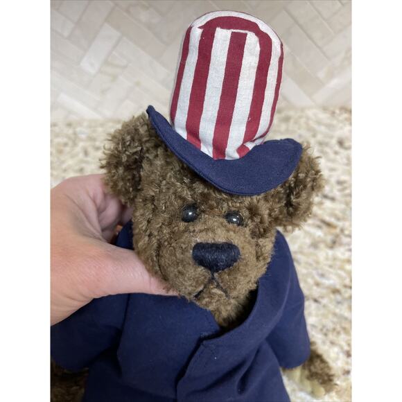Ty Attic Treasures Uncle Samuel Patriotic Bear Plush 14" 1993 July 4th - Picture 3 of 5